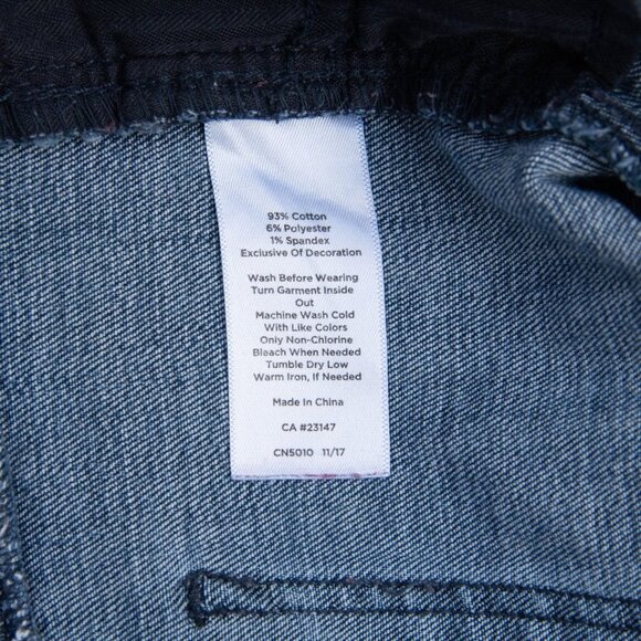 Talbot's Jeans Womens 16 Flawless Slim Ankle Embroidered Hem Blue Stretch Boho - Picture 7 of 7